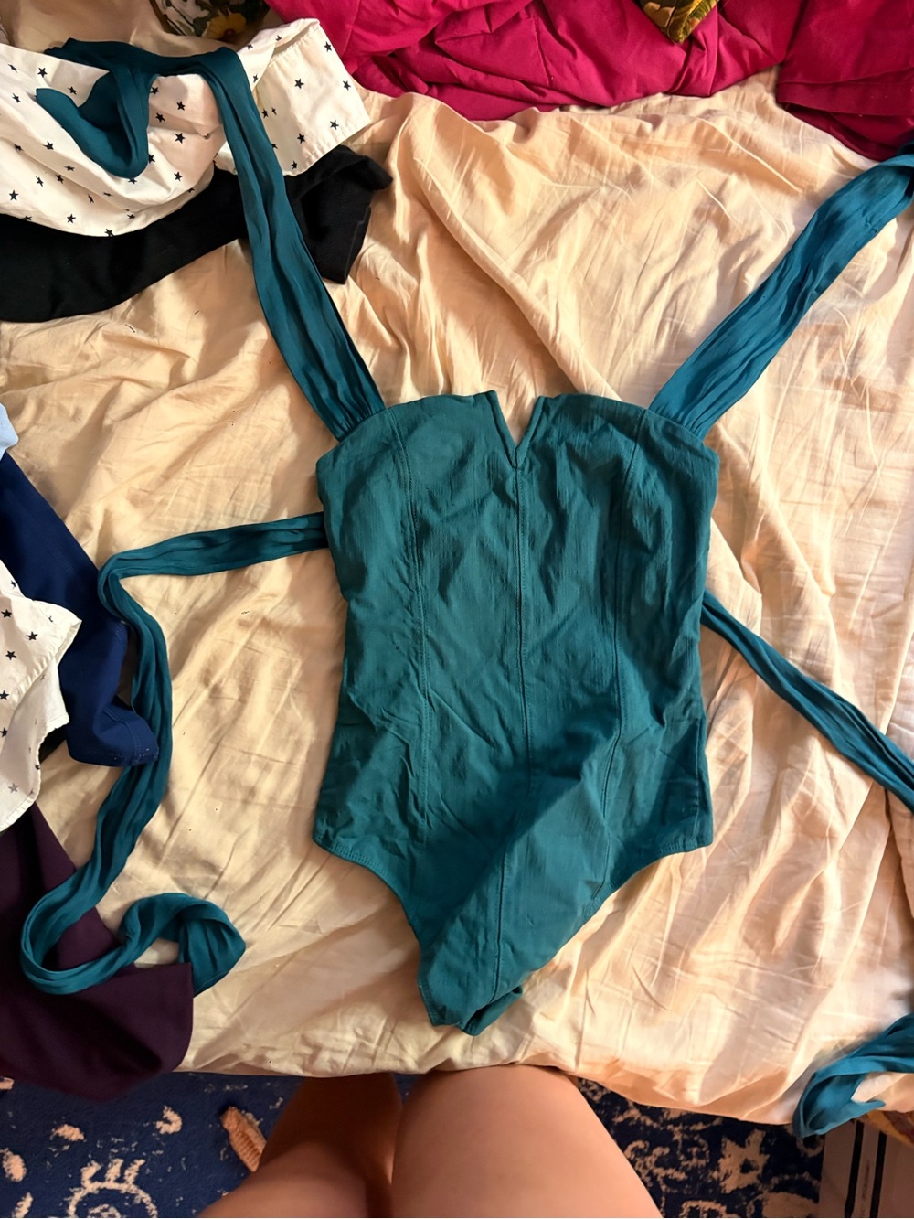 Women’s Teal Strappy Bodysuit